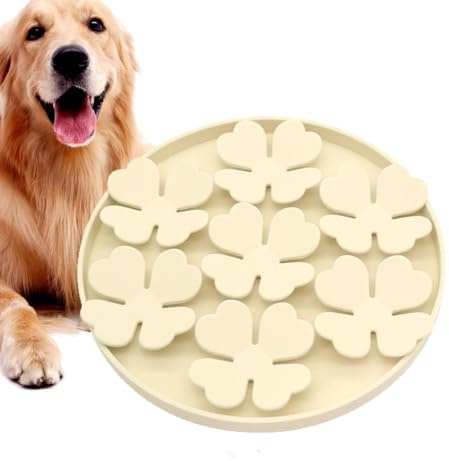Läckagekudde för hundar, läckmatta för hundar förhöjd blomdesign, stark | Hund pusselskål för snacks, pälsvård, husdjursträning, dusch, golv, våt och torr mat, vatten, storlek