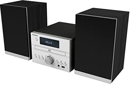 Thomson MIC122BT Home Audio Micro System 50W Sistema de Audio para el hogar - Microcadena (Negro, Plata, Monótono, Frente, 50 W, FM)