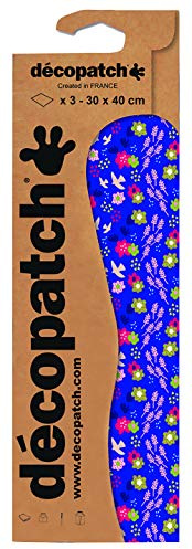 Décopatch C813C - A pouch of 3 sheets of printed paper 30x40 cm, Floral child - DIY - Customisable Décor - Completely Personalise - Creative + Leisure Activity, Oriental Birds