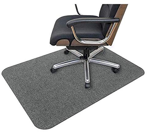 Office Chair Mat for Hardwood Floor, 140x90 cm Hard Floor Protector for Office Chair, Non-slip Desk Chair Mat for Rolling Chairs, Low-Pile Computer Chair Mat for Hardwood Floor Home Office (Dark Grey)