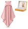 FUCHSUNDPANDA ® Kapuzenhandtuch Baby EXTRA dick, warm & weich | 75x75cm Babyhandtuch mit Kapuze (100% Bambus) | Baby Handtuch Kapuze mit toller Geschenkverpackung (Pfingstrose)
