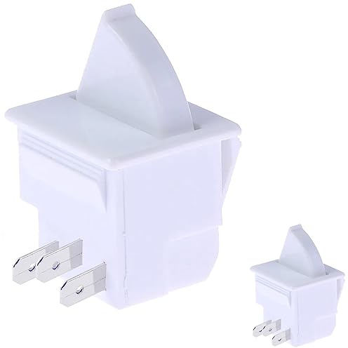 DAOKAI Universal Refrigerator Door Lamp Light Switch 5A AC 125V 3Pin,Rocker Lever Control Refrigerator Door Light Switch, Replacement Fridge Parts - 2Pack