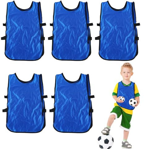 Pinnies Scrimmage-Westen, 5 Stück Trainingswesten für Kinder Jugendliche Teenager Trainingswesten für Fußball Pinnies Trainingswesten für Jugendteams Sportleibchen für Fußball und Basketball (BLAU)
