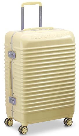 Delsey Valigia DELSEY ufficiale, valigetta per il trasporto, Shadow Shadow 5.0, serratura TSA, 8 ruote, doppia ruota, garanzia internazionale di 5 anni, Giallo, 65 cm, Custodia rigida per il trasporto