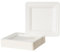 BEST PRODUCTS 100 Platos Caña de Azúcar Desechables Ecológicos Biodegradables Compostables y Reciclables Para Fiestas Cumpleaños Comuniones Cuadrados Postre Blancos 16x16cm