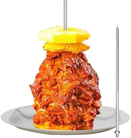 Shawarma Skew Grill – Brochette De Gril Rotative, Brochette De Rôtissoire Verticale | Support De Broche Vertical Brésilien Al Pastor, Fixation De Brochette De Gril Extérieur, Brochette À Hauteur Régla