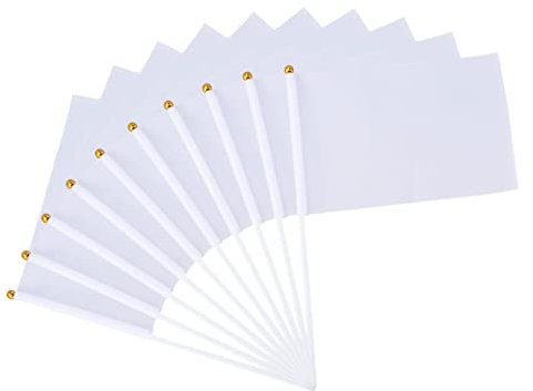 INOOMP Schiedsrichterflagge Kommandoflagge Polyester Weiß Handgekurbelte Fahne Rennbanner 48 Stück Für Sportveranstaltungen Motorsport Fans