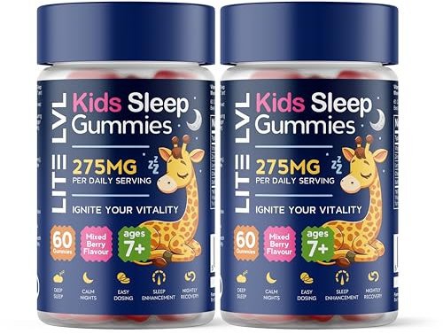 LITE LVL Twin Pack - 60 x Kids Sleep Gummies - Mixed Berry Flavoured Sleep Gummies for Kids