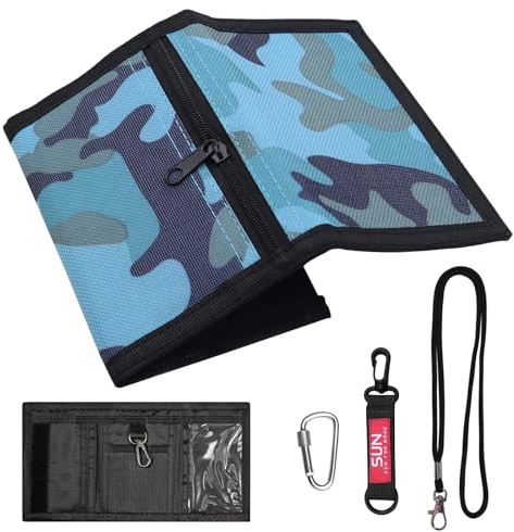 MIPIACE Dreifach Geldbörse für Jungen Portemonnaie Kinder Jungen Faltbare Herren Dreifache Geldtasche Slim Dreifach Geldbörse für Kinder Männer Münztasche Kartenhalter(Tarnblau)