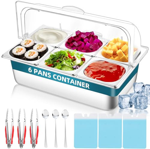 Servizio freddo in acciaio inox (6 padelle)