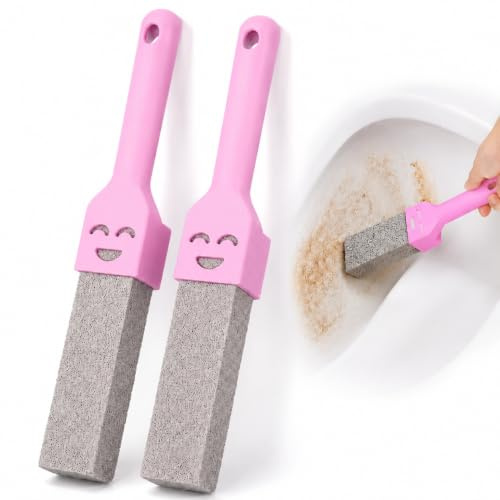 2 Pack Handle Toilet Bowl Cleaner Pumice Stone Sticks Hard Water Ring Stains Remover for Kitchen/Pool/Bath/Household Cleaning