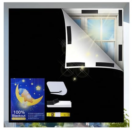Blackout Blind, 400 X 145 CM Portable Blackout Blind Stick on Blackout Blinds for Windows, Temporary Blackout Curtains Cutting any Size Shape for Bedroom, Indoor and Outdoor