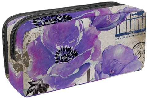 Eslifey pennfodral, grön lilja blomma stor kapacitet pennfodral kontorsmaterial pennväska, Flerfärgad 9, 2.3x8.2x3.9in/6x21x10cm, Skönhetsväska