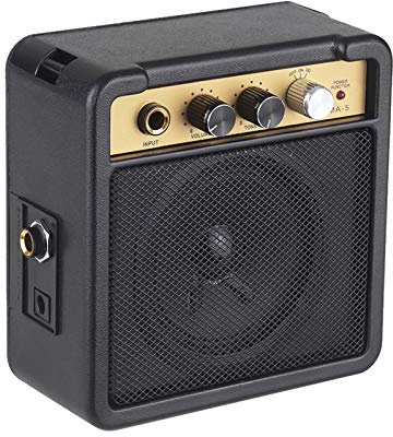 ACAGALA Mini 5W Guitar Amp - Portable Amplifier with Overdrive & Headphone Output, Dual Power (Battery/DC), Clip-On Design for Street/Travel Use
