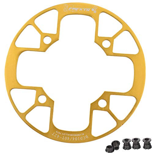 UPANBIKE Fahrrad Kettenblatt Schutz für Mountainbikes 104 BCD Aluminiumlegierung Kettenblattschutz für (36~38T,Gold)