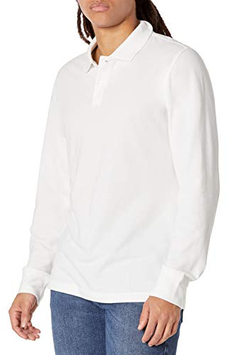 Amazon Essentials Men's Regular-Fit Long-Sleeve Pique Polo