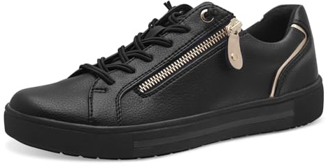 Jana Sneaker 8-23660-42 schwarz Gold H-Weite