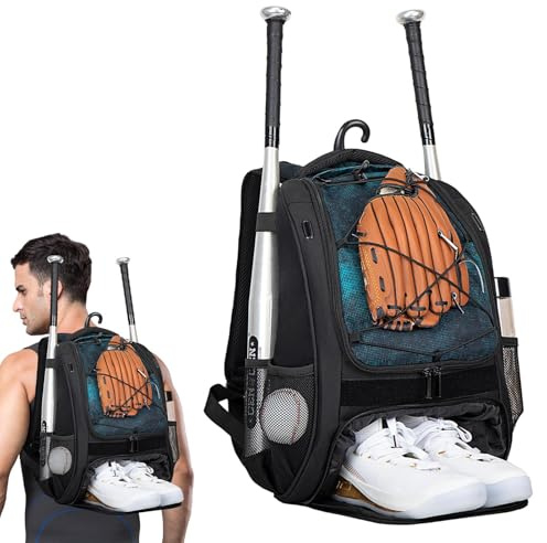 Acunny Mochila De Béisbol,Bolsa De Béisbol Juvenil, Mochila de béisbol para niños con Compartimento para Zapatos, Mochila de béisbol Juvenil de Gran Capacidad, Bolsa de Bate de béisbol para Concurso,