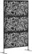 Outsunny Decorative Garden Privacy Screen with Stand, 6.5FT Freestanding Metal Outdoor Divider, Decorative Privacy Panel with Expansion Screws for Garden Pool Hot Tub, Bamboo Style, Black
