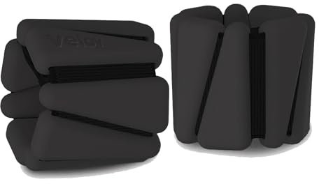Pesi in silicone 0,46 kg – Set da 2 pezzi da 0,23 kg per polso e jogging | Peso piede con tessuto traspirante | Peso regolabile yoga aerobica boxe pilates