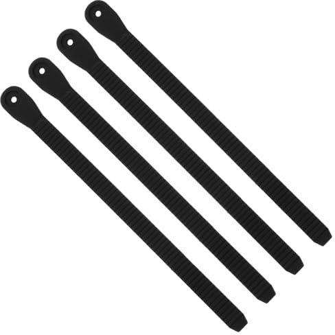 NUOBESTY 4pcs Black Pvc Roller Skate Straps Replacement with Screws for Secure Fit Inline Skating Accessories Professional Design Suitable for Snowboard Binding and Ice Skates