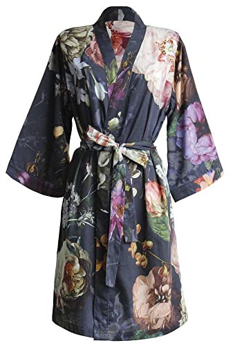 Essenza Satin-Kimono Fleur Größe M, Farbe Nightblue, M = 38, Nightblue