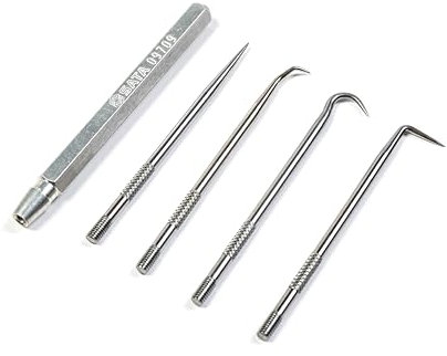 SATA ST09709SJ - Set di 5 ganci e grimaldelli, con manico magnetico in alluminio, in custodia