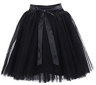 MisShow Damenrock Tüllrock Elasthan Band Tutu 50er Karneval Tanzkleid Unterkleid Crinoline Petticoat für Rockabilly Kleid