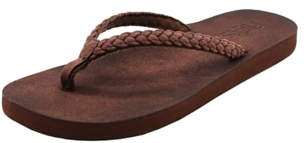Flojos Women's Sky Leather Sandal, Chocolate, 8 M US
