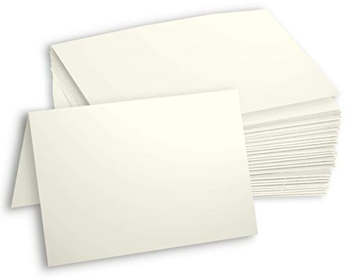 Hamilco Blank Greeting Cards 5x7 Folded Cream Card stock 80 lb Cover 100 Pack