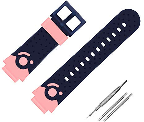 Coholl Kinder Smartwatch Telefon Ersatzbänder 16mm, kompatibel mit Vtech Kidizoom DX2 PTHTECHUS AGPTEK INIUPO MeritSoar Tech XPLORA Silikon Armband, Mädchen Jungen Student Geschenk,Schwarz mit pink