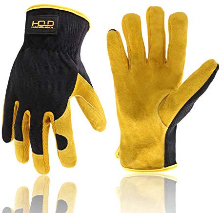 Arbeitshandschuhe für Herren und Damen, Gartenhandschuhe aus Rindsleder, Sicherheitsarbeitshandschuhe, Geschicklichkeit und atmungsaktives Design