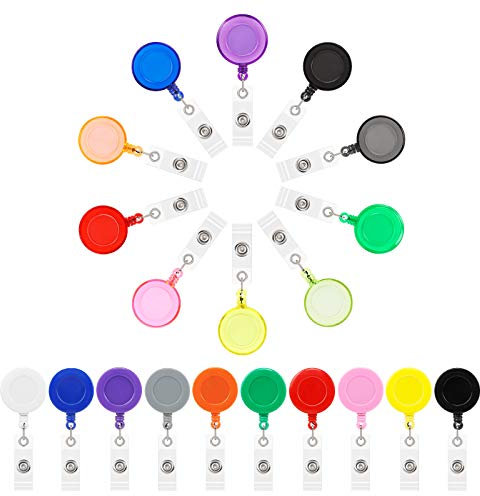 Ausweisjojo 20 Stück Mehrfarbrig Schlüssel Jojo Kartenhalter Clips, Bunt Ausweishalter Clips Ausziehbar ID Kartenhalter Jojo für Ausweishüllen Kartenhüllen