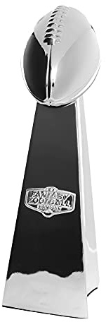 DRAFT NOW Fantasy Football Trophy - 14 INCHES Large - Chrome Replica Trophy Made for Fantasy Football Champions
