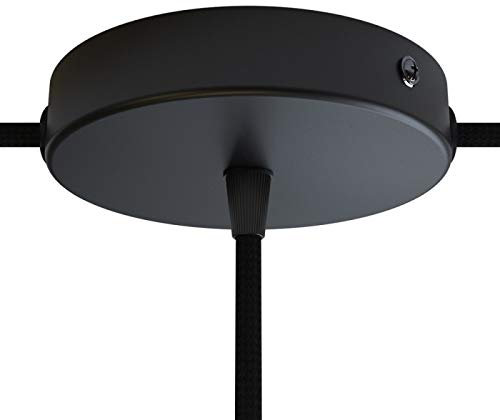 Rosone Cilindrico in Metallo 1/3/5/7 Uscite. Colori: Bianco, Nero e Cromato (ø120mm 1 Foro + 2 Laterali Nero)