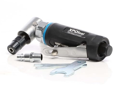 Wiltec Stabschleifer 90° abgewinkelt, Schleifmaschine für Druckluft 20.000 U/min, Schleifgerät mit Winkel zum u. a. Schleifen, Polieren und Fräsen