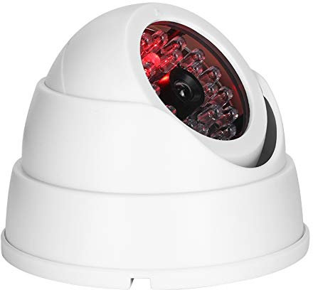 Cámara de Vigilancia de Seguridad, Cámara de Vigilancia Simulada de Domo Inalámbrico para Interiores Y Exteriores con 30 LED IR Simulados para Oficina en el Hogar Comercial