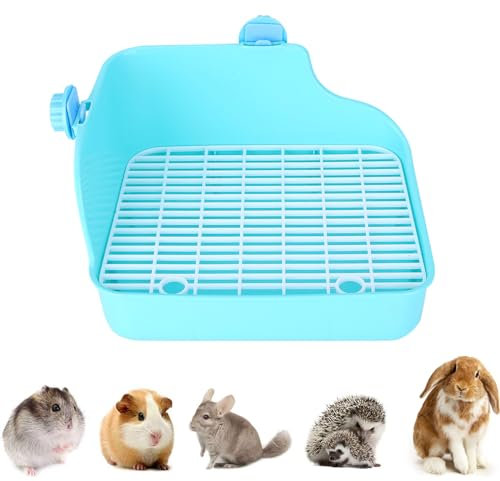 Corner Rabbit Litter Tray Ecke Toilette Haus,Hasentoilette für Töpfchentraining Kaninchen Toilette Ecke aus Plastik für Baby-Kaninchen Chinchillas kleine Meerschweinchen Frettchen
