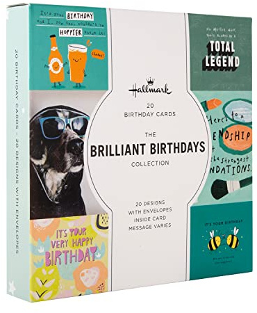 Hallmark födelsedagskort - multipack med 20 i 20 moderna designer