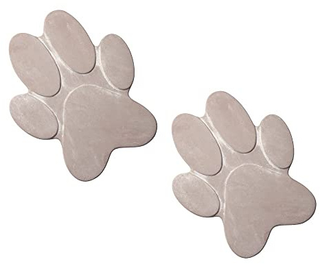 STONETEC Trittsteine Pfote für Garten und Gehwege - 4 Trittplatten im Set - große Gartenplatten aus Beton Stein je 30 x 25 cm
