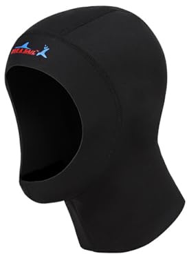 wisoolkic VOILE DE PLONGÉE 1 MM Casquettes De Plongée Néoprène Thermique CR Super Élastique Équipement De Plongée Couvre-Cou Couverture Bonnet De Bain pour Hommes, 【XL】