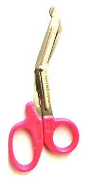 Forbici per paramedici, traumi, infermieri, bendaggi, 14 cm, manico in plastica, forbici per primo soccorso, forbici per bendaggi (rosa)
