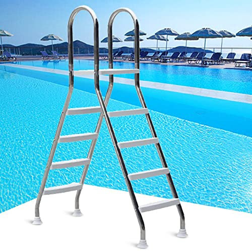 BOTOWI Scala per Piscina Fuori Terra Alta 133cm, Scale per Piscina in Acciaio Inossidabile 304, Scala a 4 gradini Adatta per Piscine Libreria Domestica, capacità di carico Massima 500 libbre