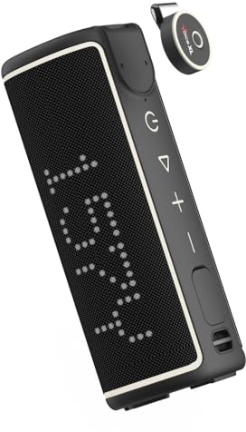 GolfBuddy Voice XL magnetisk golf GPS-högtalare -avstånd synlig, 20 W Bluetooth-högtalare, clip-on fjärrkontroll, fästbar till golfvagn, 10 timmars batteritid, IPX6 vattentät, stor prick LED-skärm