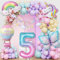 Einhorn Geburtstagsdeko für Mädchen - Schmetterling Deko für 5. Geburtstag, Happy Birthday Deko für 1-10 Jahre, Luftballons für Einhorn Kindergeburtstag