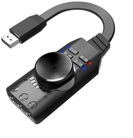 Tarjeta de sonido USB para PC, GS3 USB 7.1, tarjeta de sonido de canal virtual, adaptador de audio externo para juegos de computadora con efectos de sonido para PC de juegos