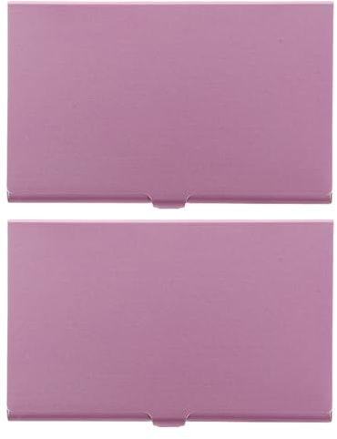 Healifty 2 Piezas Porta Tarjetas de Visita Portátil de Aleación de Aluminio Estuche para Tarjetas de Visita para Profesionales Organizador Delgado para Uso Viajes de Negocios y Oficinas