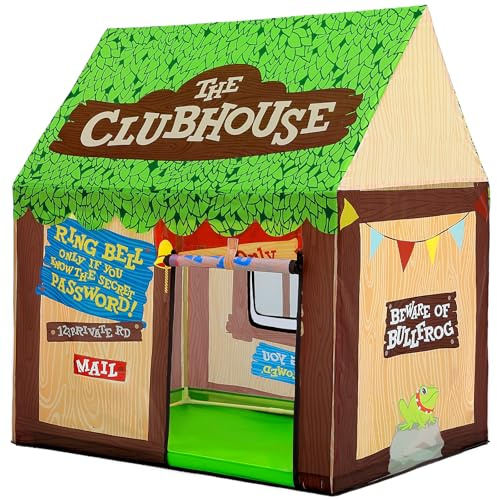 SweHouse Kids Play Tent Indoor: Clubhouse Tent for Toddler with Roll-up Door & Windows Playhouse - Boy Girl Tent Outdoor Birthday Gifts Toys