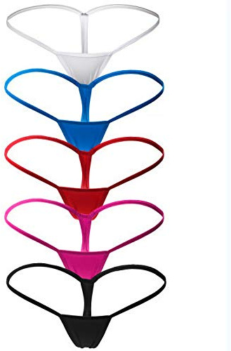 JFAN Tanga para Mujer Sexy Hilo Micro Bikini G-String y T-Back Colores Mixtos-5 XL