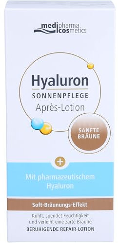 Hyaluron Sonnenpflege Après-Lotion Sanfte Bräune | Repair-Lotion nach dem Sonnenbaden mit zartem Selbstbräunungs-Effekt | Kühlt & erfrischt | Sommerliche Bräune | 150 ml